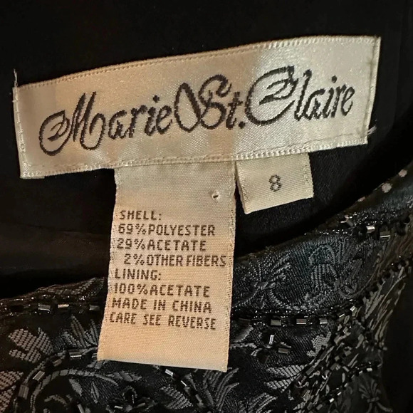 Marie T. Claire elegant sequined black dress size 8 - Picture 10 of 10